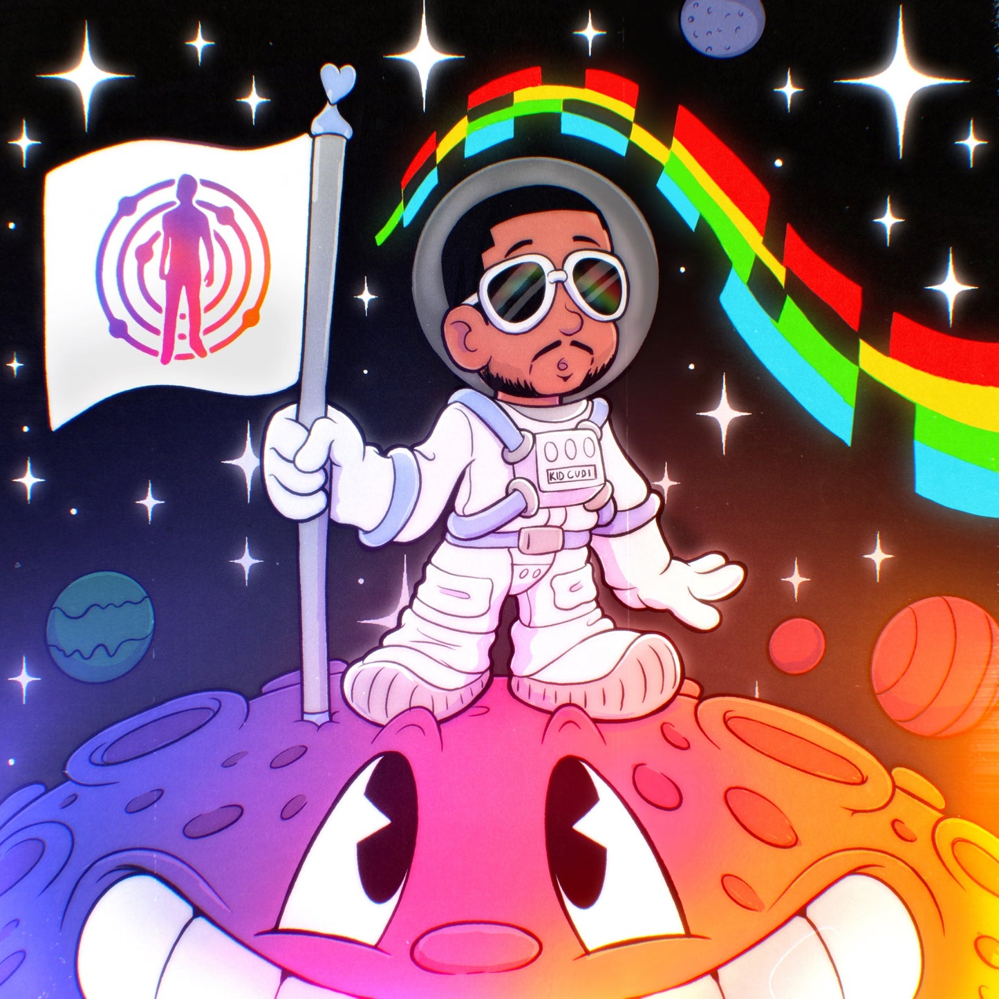 "MAN ON THE MOON" Art Print